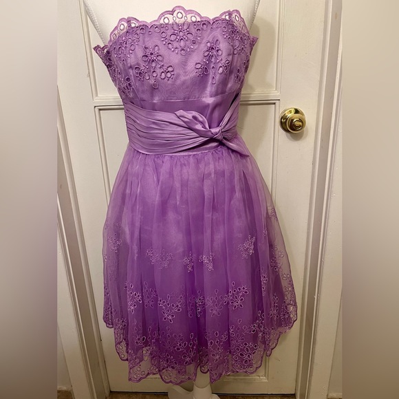 Betsey Johnson Purple Strapless Dress Size 0 - Picture 5 of 9